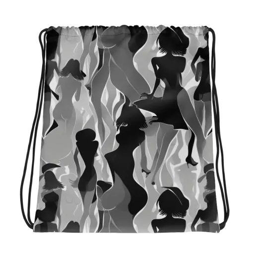 Noir Silhouette on a Drawstring Bag