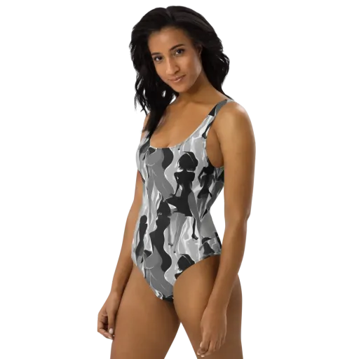 Noir Silhouette on a One-Piece Swimsuit