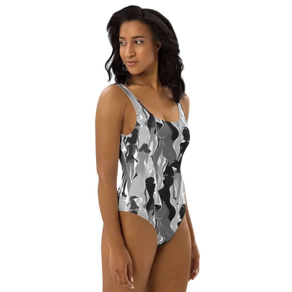 Noir Silhouette on One-Piece Swimsuit — Right