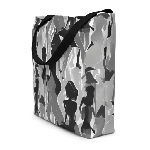 Noir Silhouette on a Large Tote Bag W/ Pocket