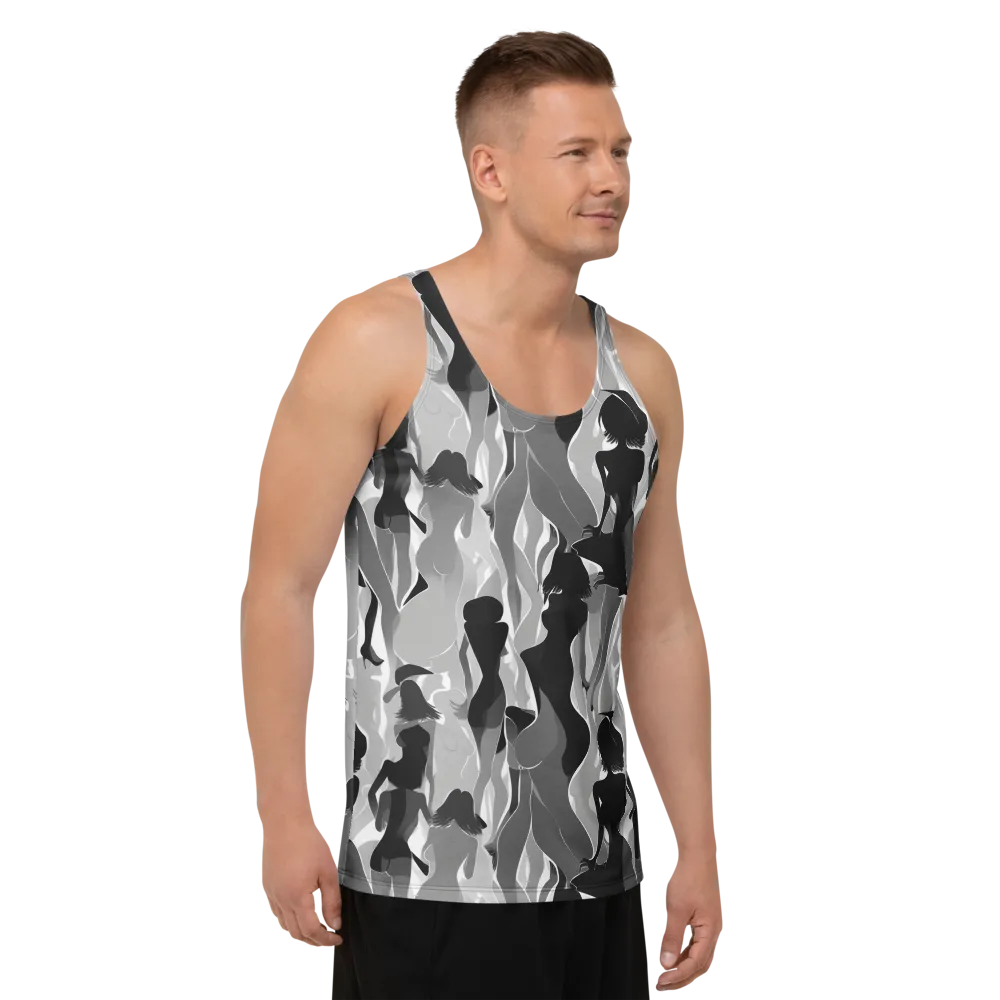 Noir Silhouette on Men's Tank Top — Right Front