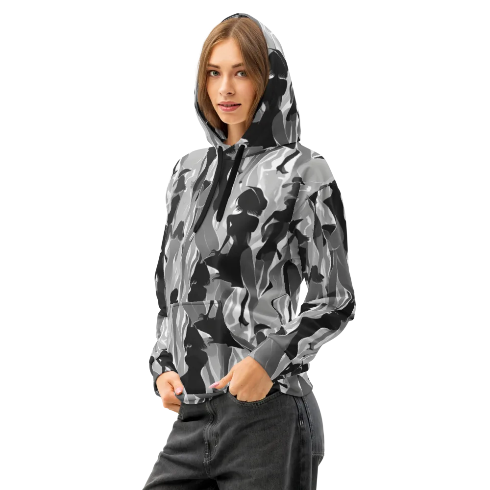 Noir Silhouette on Cotton Hoodie — Left Front