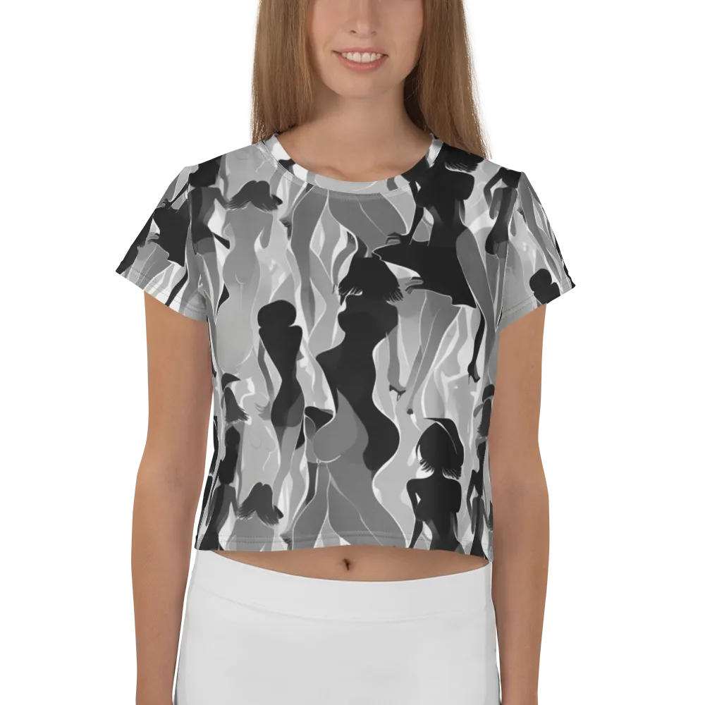 Noir Silhouette on Crop Tee — Front