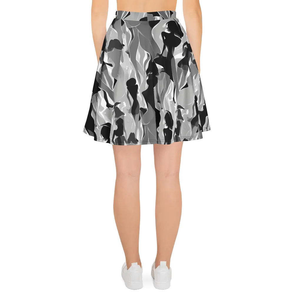Noir Silhouette on Skater Skirt — Back