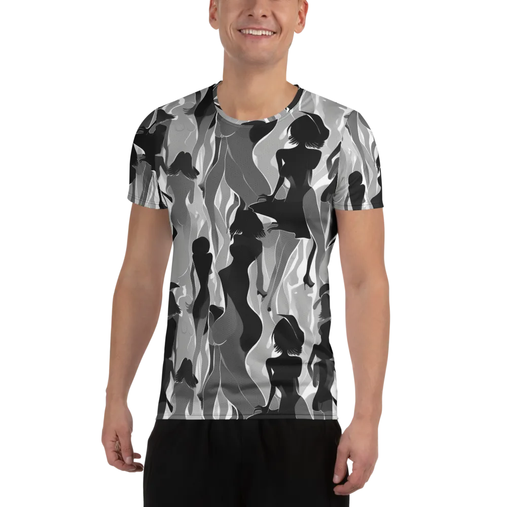 Noir Silhouette on Men's Athletic T-Shirt — Front