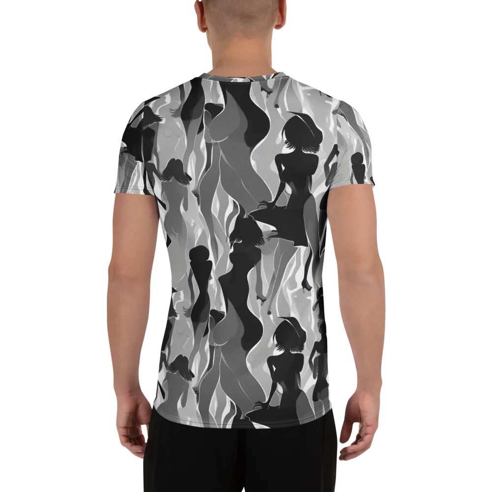 Noir Silhouette on Men's Athletic T-Shirt — Back
