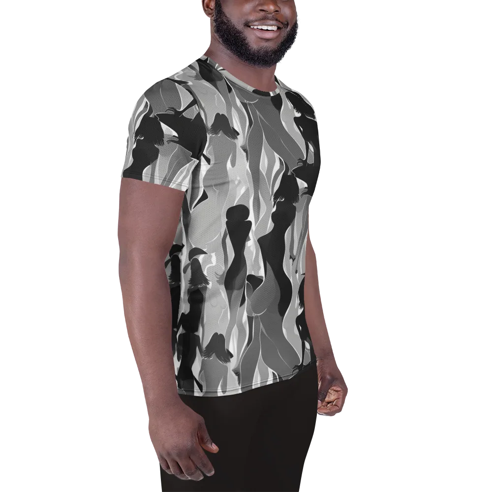 Noir Silhouette on Men's Athletic T-Shirt — Right