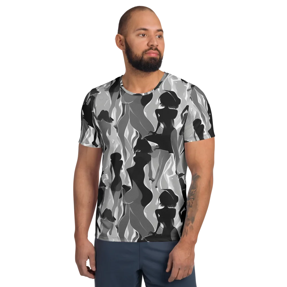 Noir Silhouette on Men's Athletic T-Shirt — Front