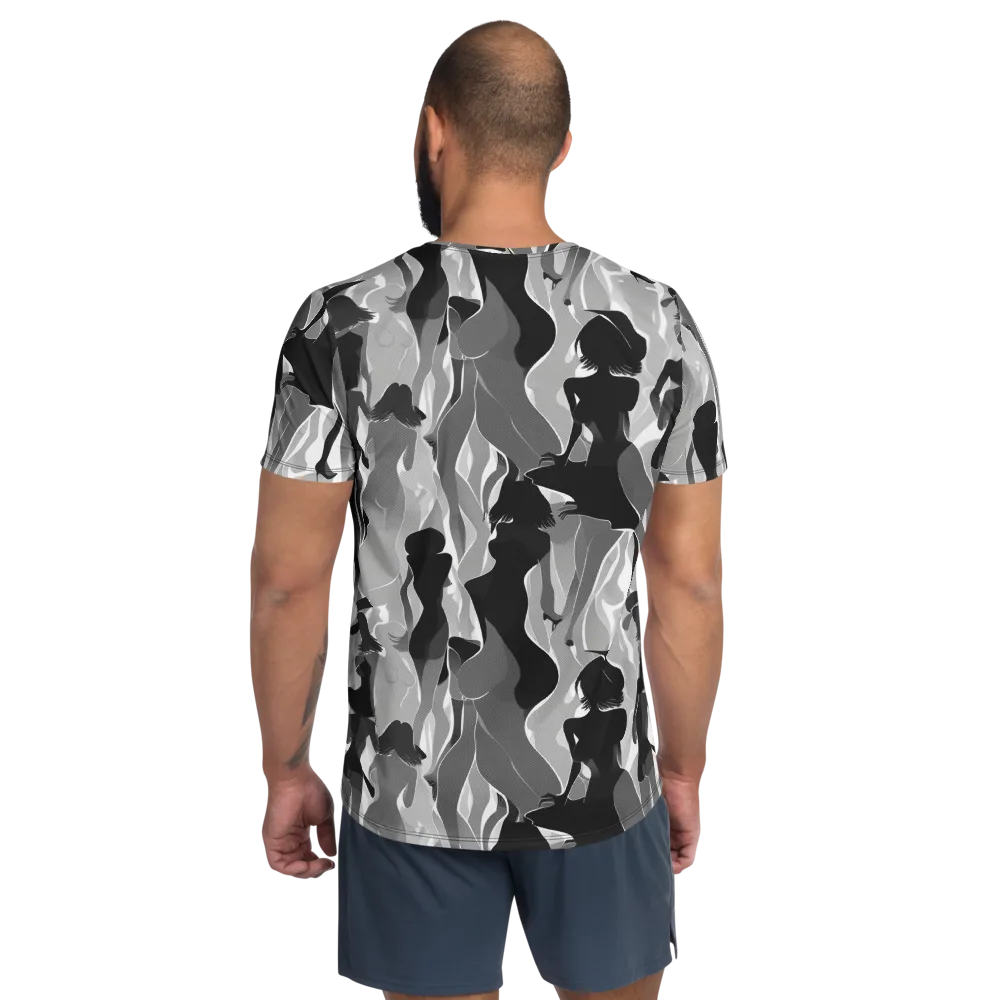 Noir Silhouette on Men's Athletic T-Shirt — Back