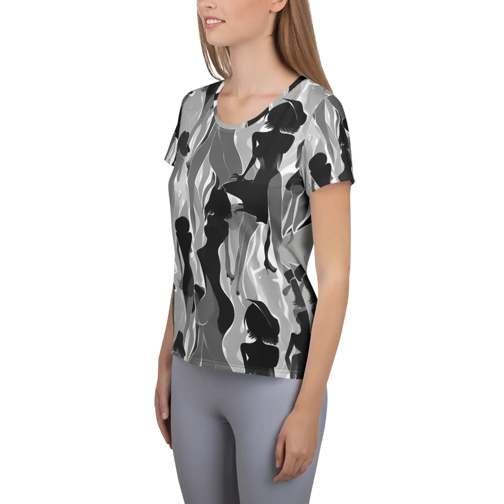 Noir Silhouette on Women's Athletic T-Shirt — Left