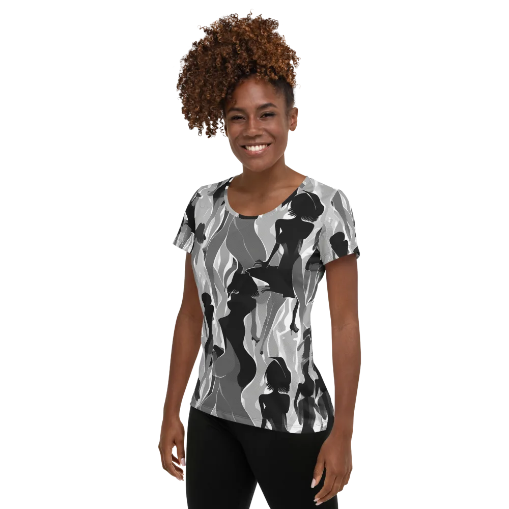 Noir Silhouette on Women's Athletic T-Shirt — Left