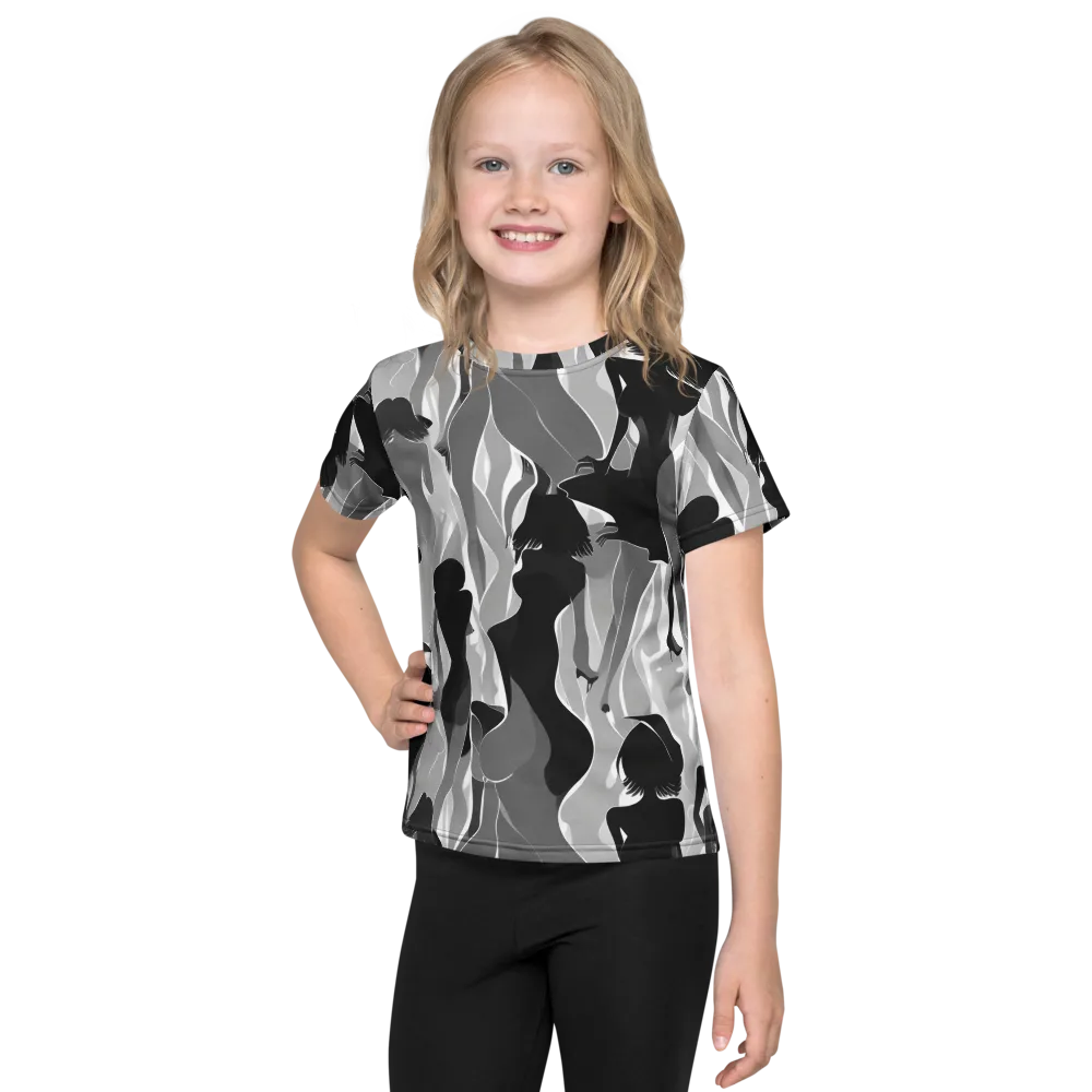 Noir Silhouette on Kids Crew Neck T-Shirt — Front