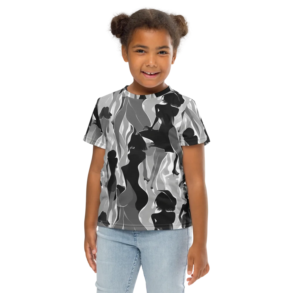 Noir Silhouette on Kids Crew Neck T-Shirt — Front
