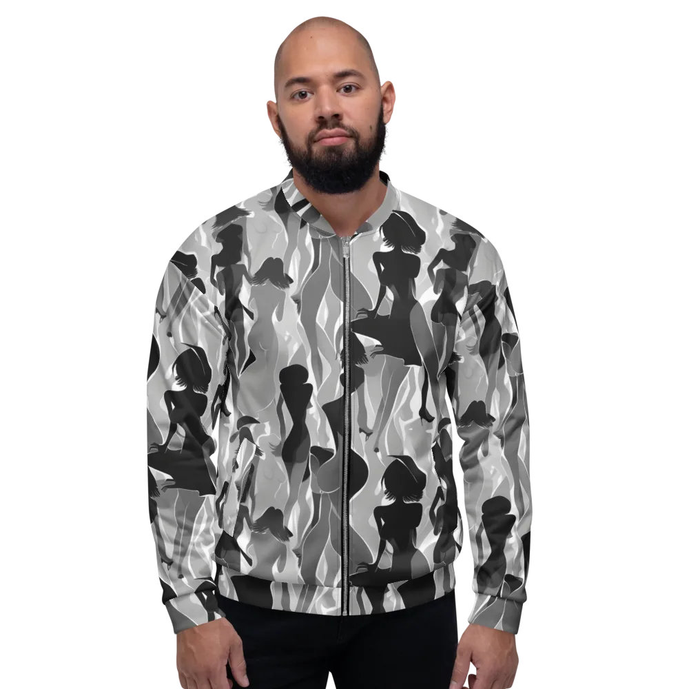 Noir Silhouette on Bomber Jacket — Front
