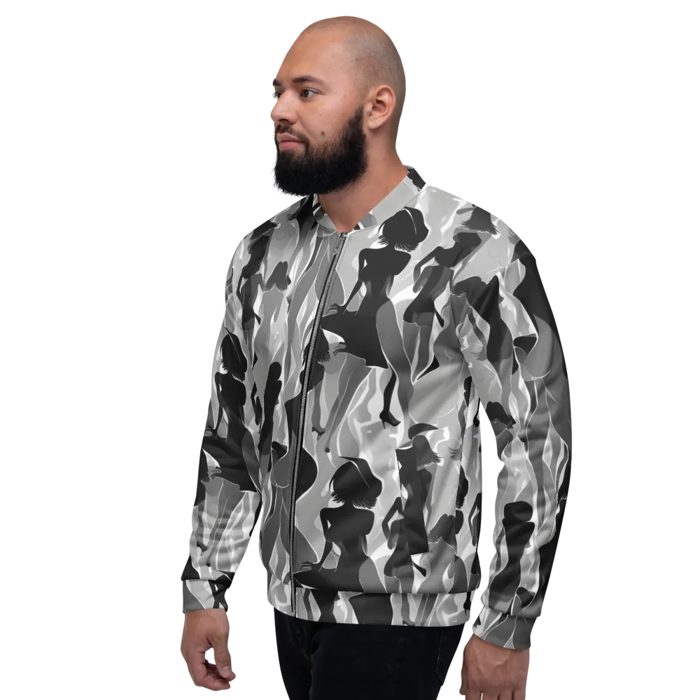 Noir Silhouette on Bomber Jacket — Left