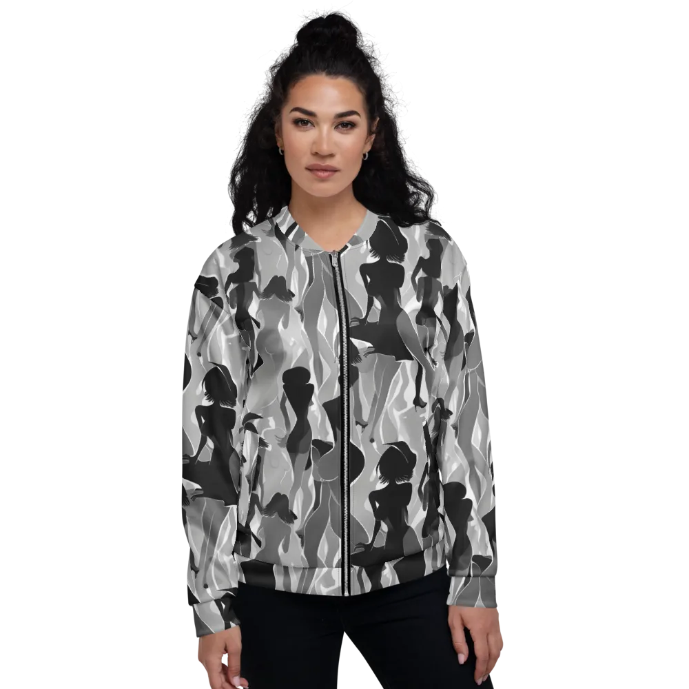 Noir Silhouette on Bomber Jacket — Front