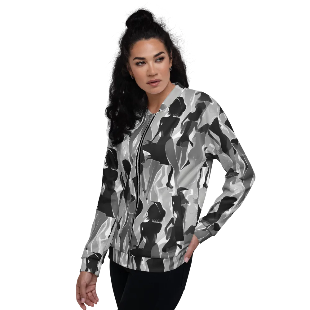 Noir Silhouette on Bomber Jacket — Left