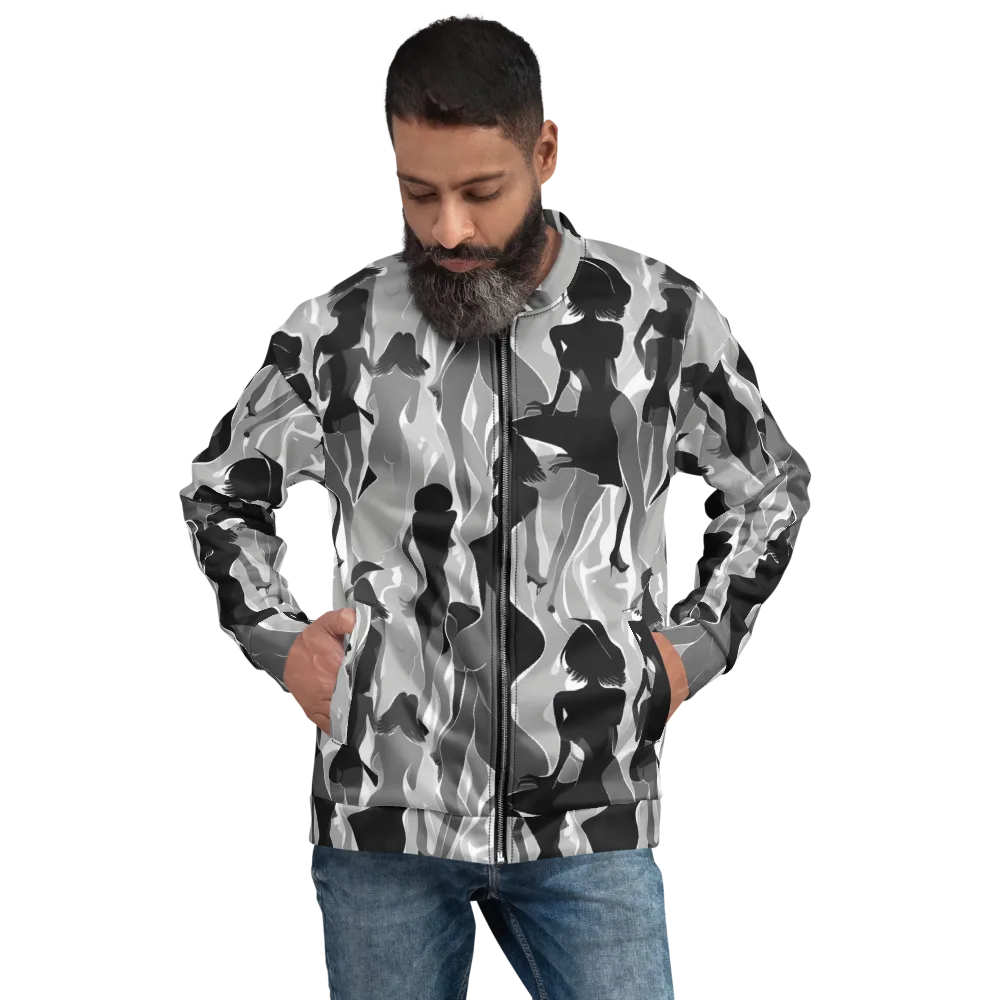 Noir Silhouette on Bomber Jacket — Front
