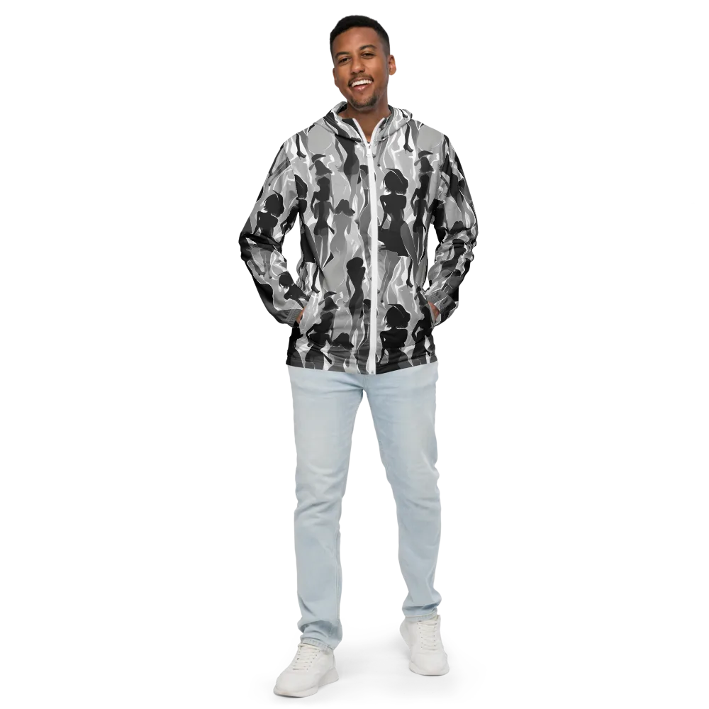 Noir Silhouette on Men's Windbreaker — Front