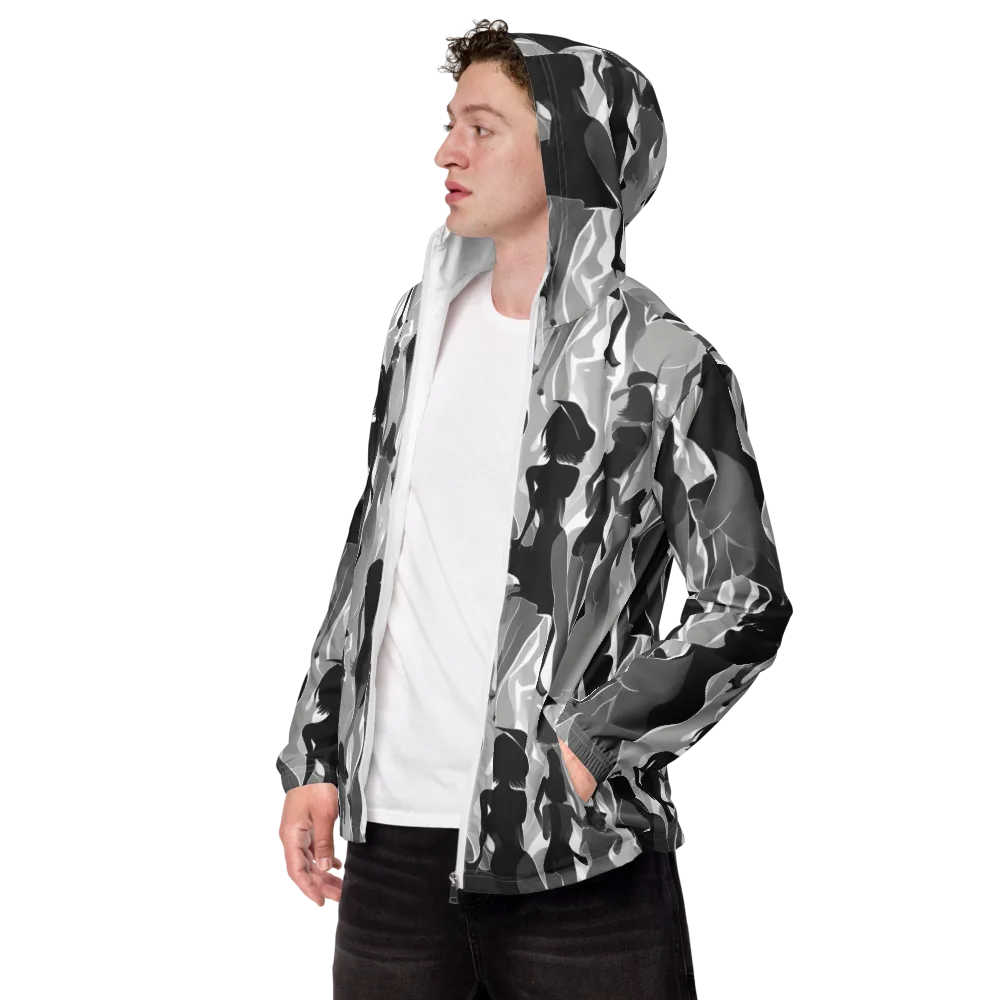 Noir Silhouette on Men's Windbreaker — Left Front