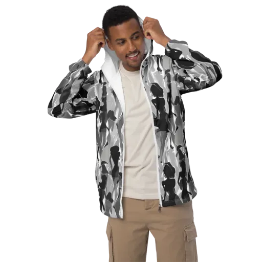 Noir Silhouette on a Men's Windbreaker