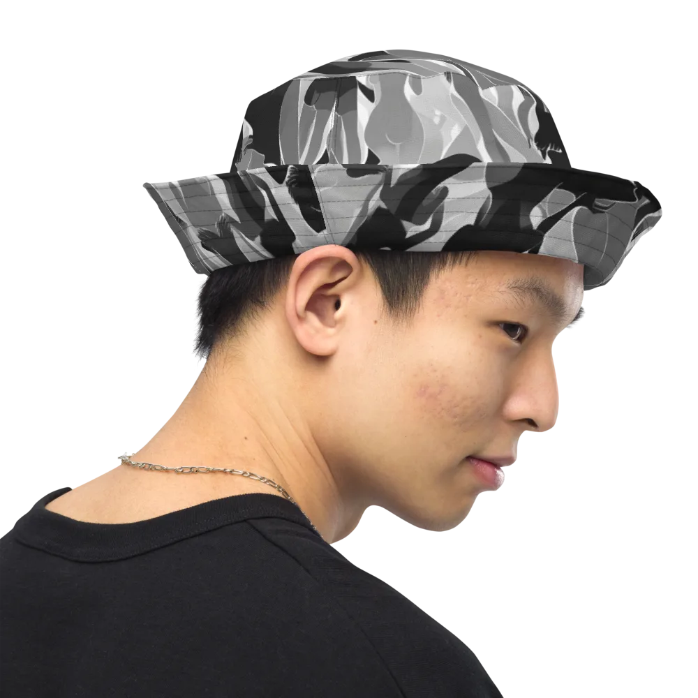 Noir Silhouette on Reversible Bucket Hat — Right Outside