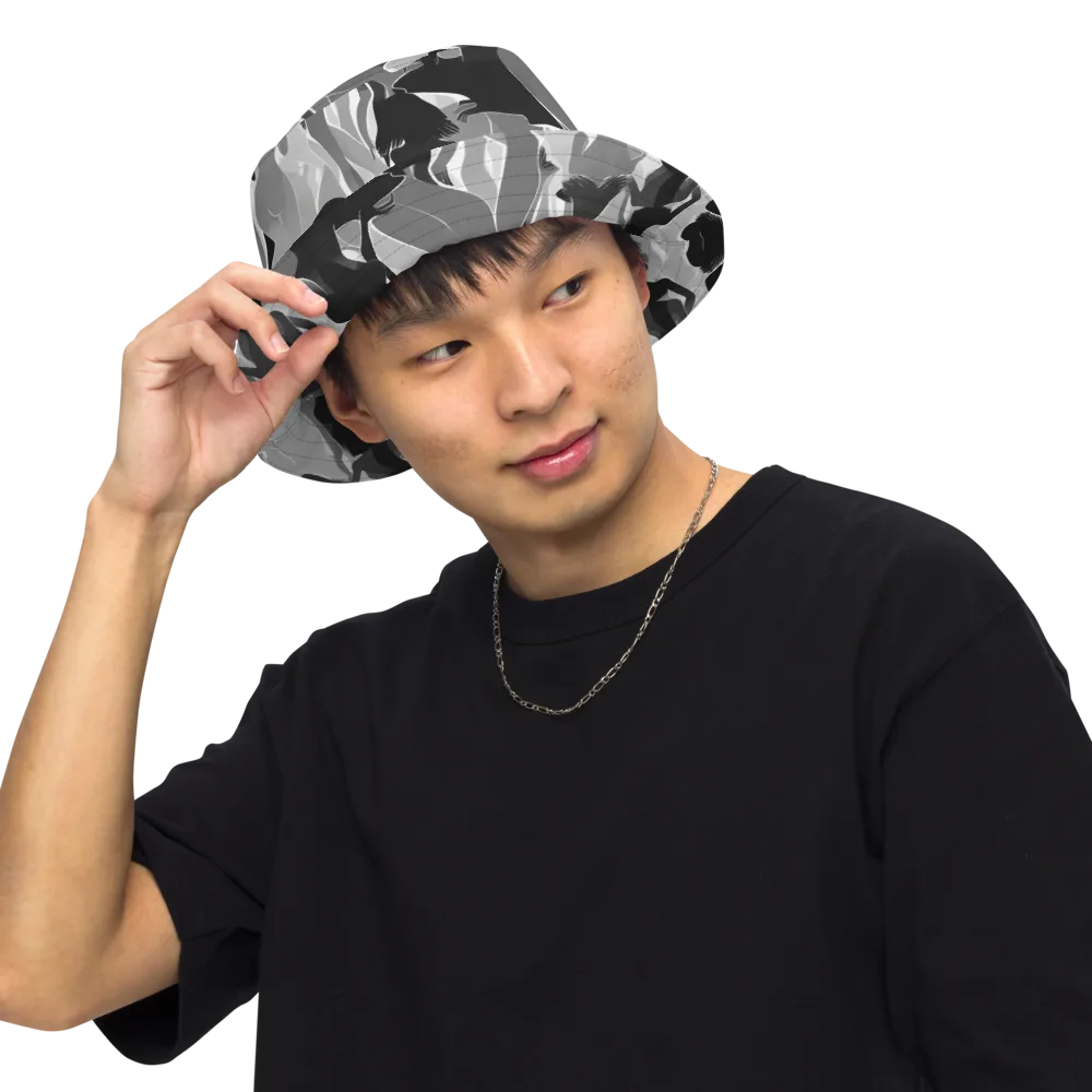 Noir Silhouette on Reversible Bucket Hat — Front Inside