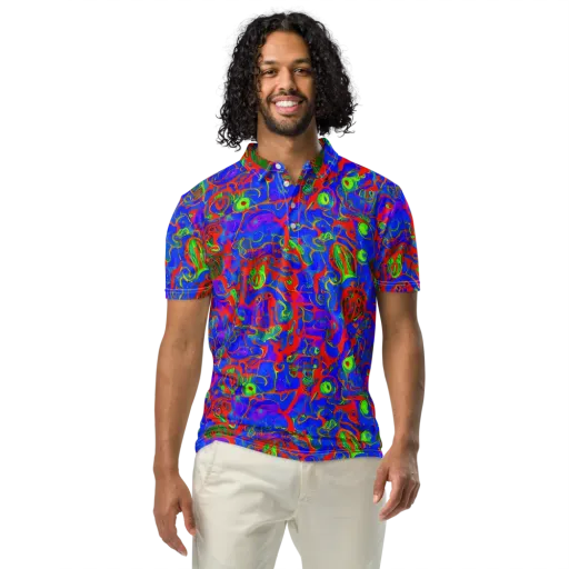 Color Collision on a Men's Slim Fit Polo Shirt