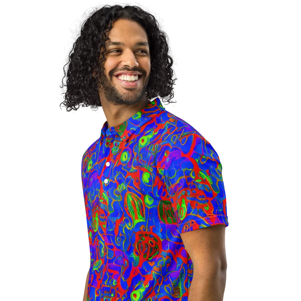 Color Collision on Men's Slim Fit Polo Shirt — Left Front