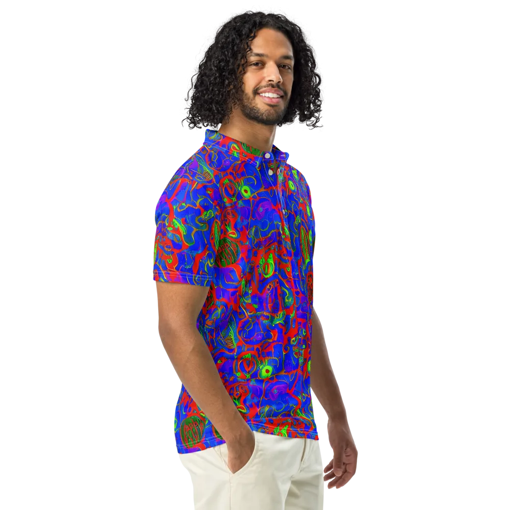 Color Collision on Men's Slim Fit Polo Shirt — Right Front
