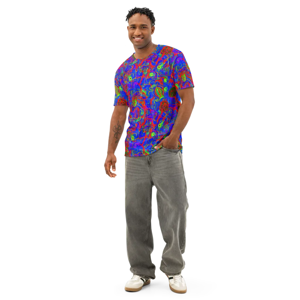 Color Collision on Men's Cotton Crew Neck T-Shirt — Front