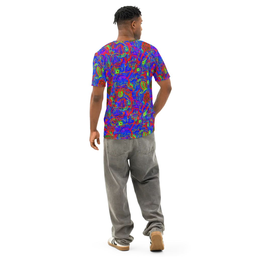 Color Collision on Men's Cotton Crew Neck T-Shirt — Back