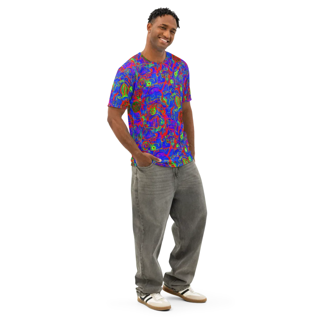 Color Collision on Men's Cotton Crew Neck T-Shirt — Right Front