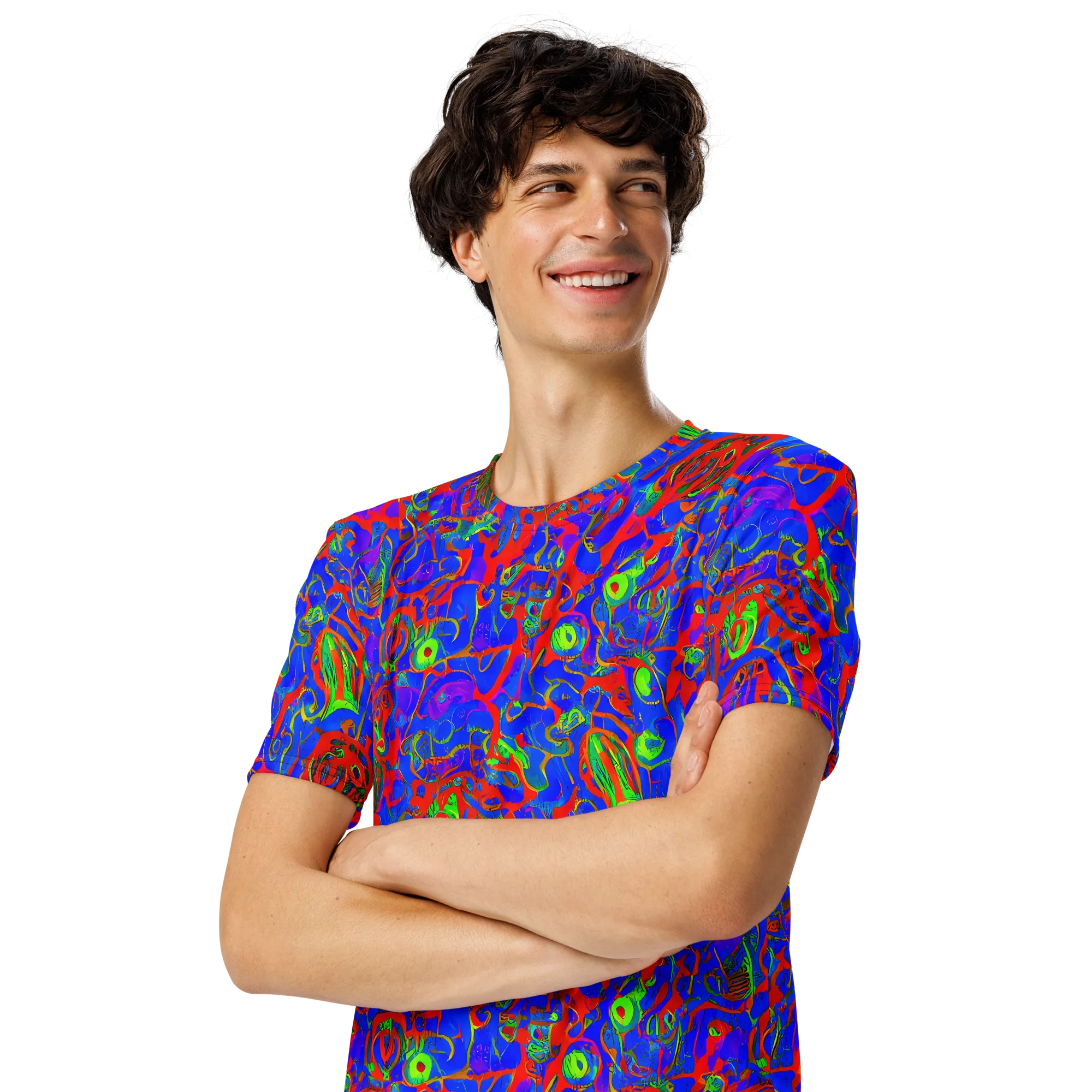 Color Collision on Men's Crew Neck T-Shirt — Left Front