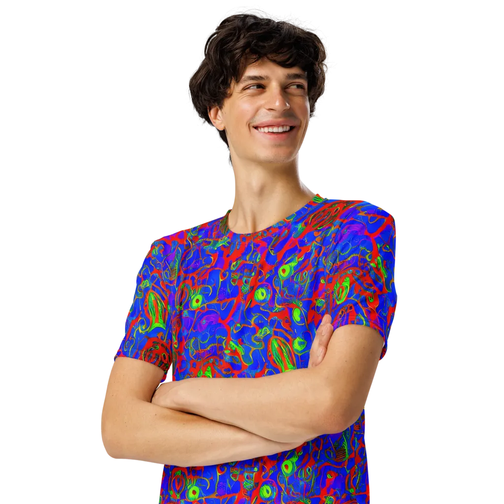 Color Collision on Men's Crew Neck T-Shirt — Left Front