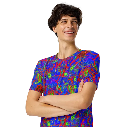 Color Collision on a Men's Crew Neck T-Shirt