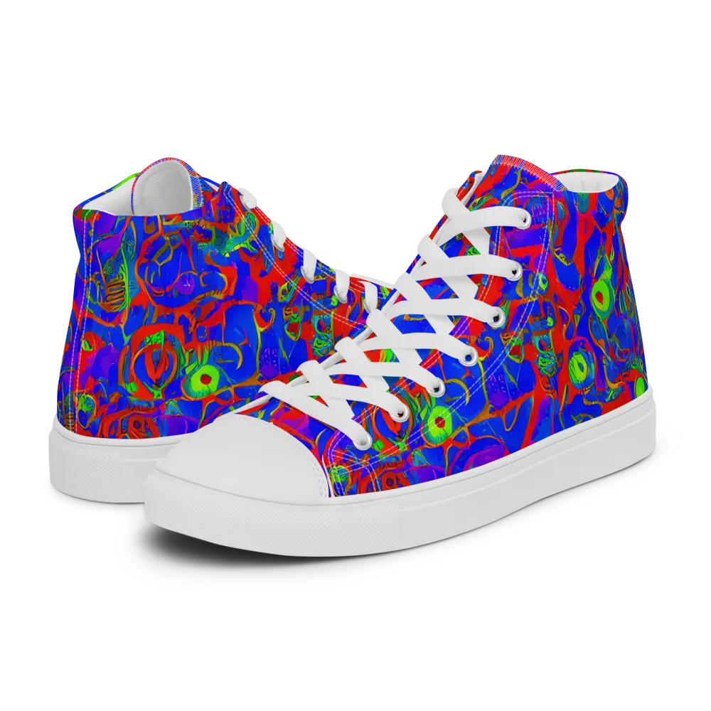 Color Collision on Men's High Top Canvas Shoes — Left