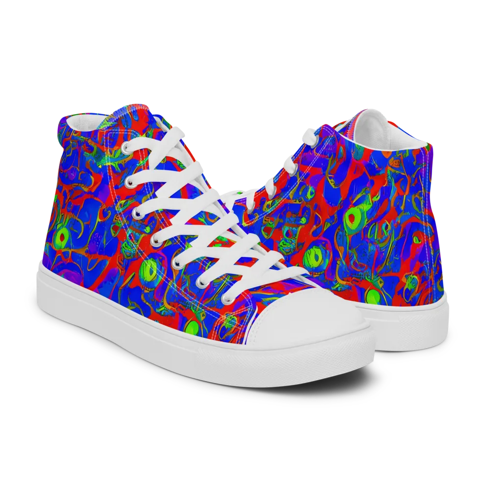 Color Collision on Men's High Top Canvas Shoes — Right