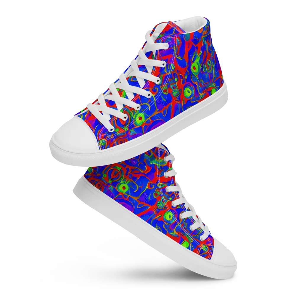 Color Collision on Men's High Top Canvas Shoes — Front