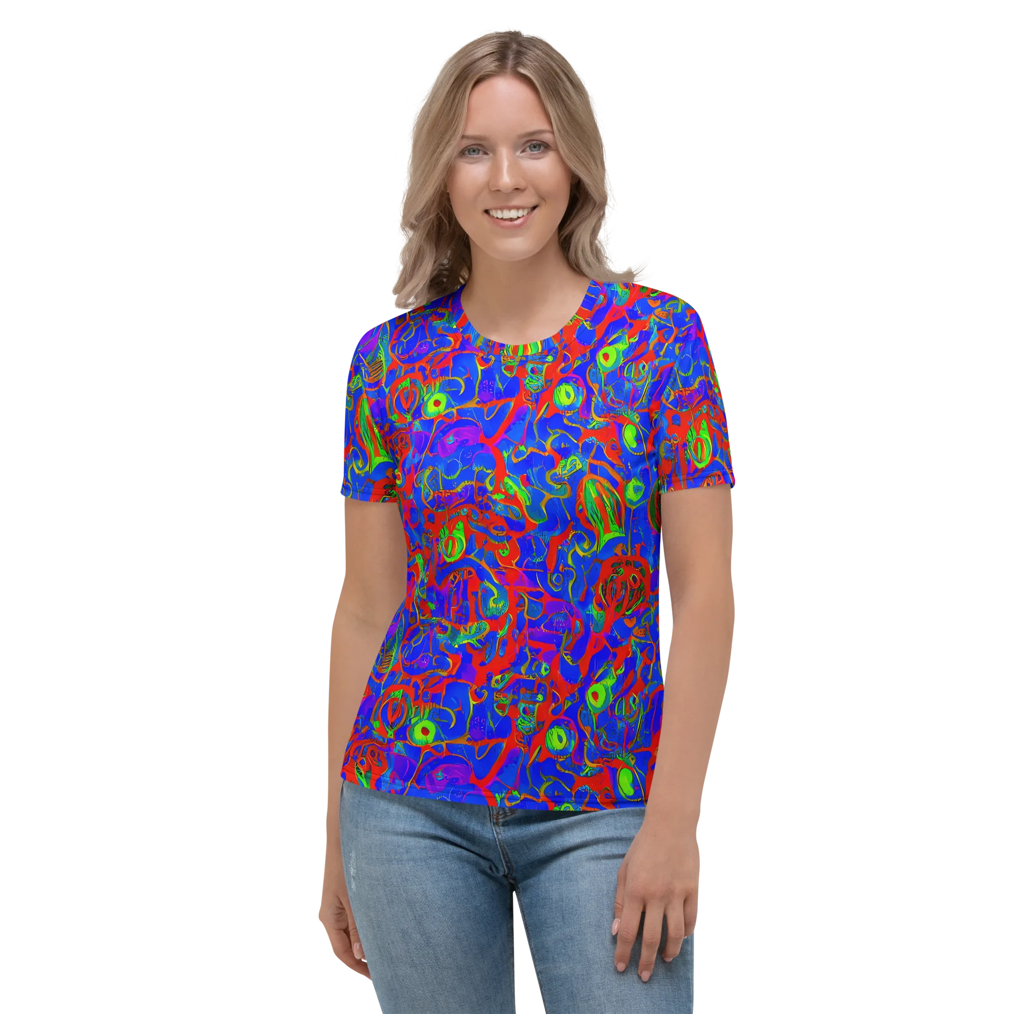 Color Collision on Women's Crew Neck T-Shirt — Front