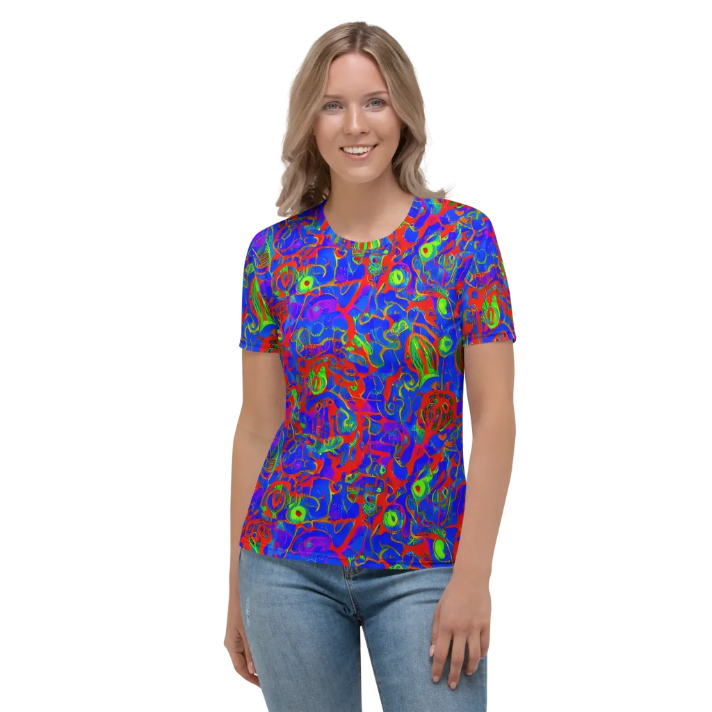 Color Collision on Women's Crew Neck T-Shirt — Front