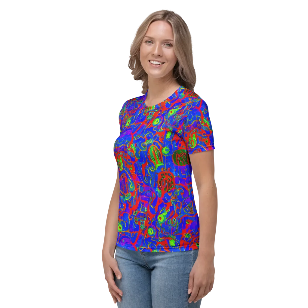 Color Collision on Women's Crew Neck T-Shirt — Left