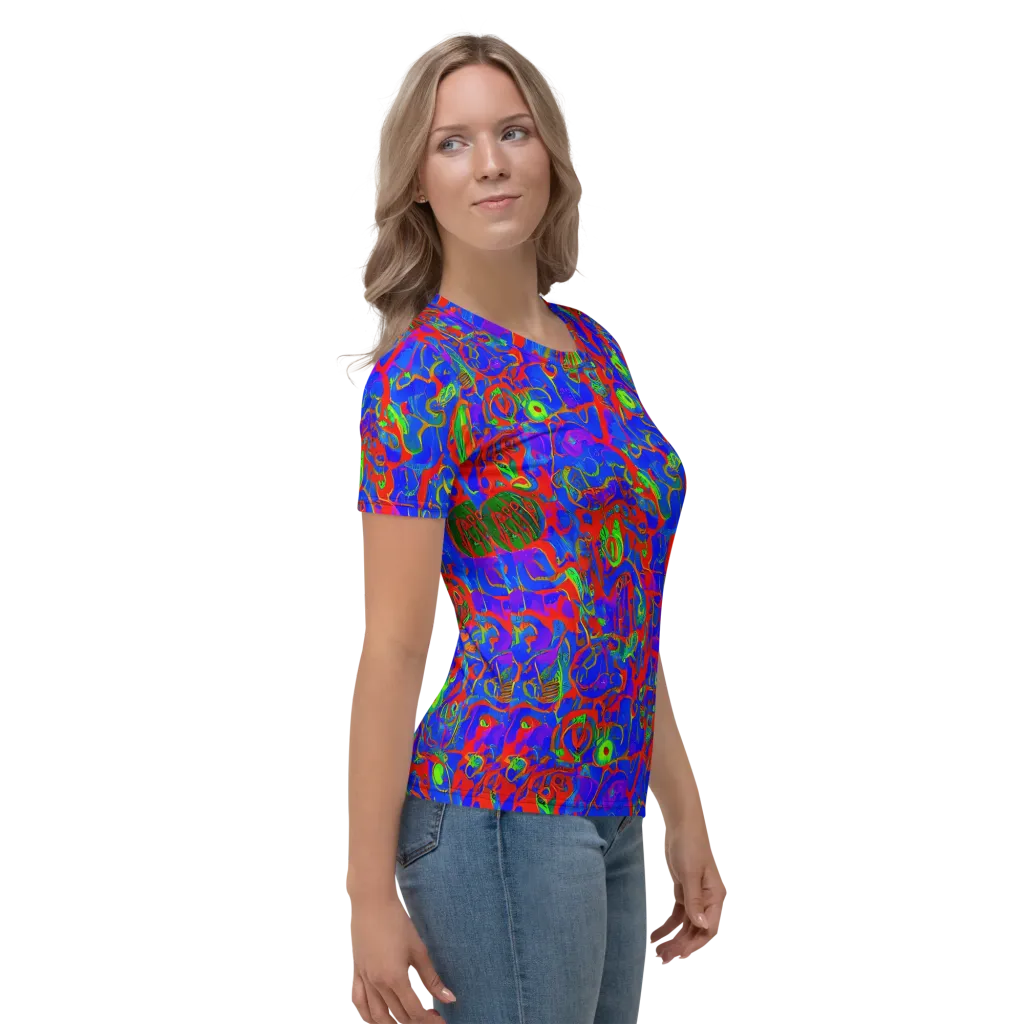 Color Collision on Women's Crew Neck T-Shirt — Right