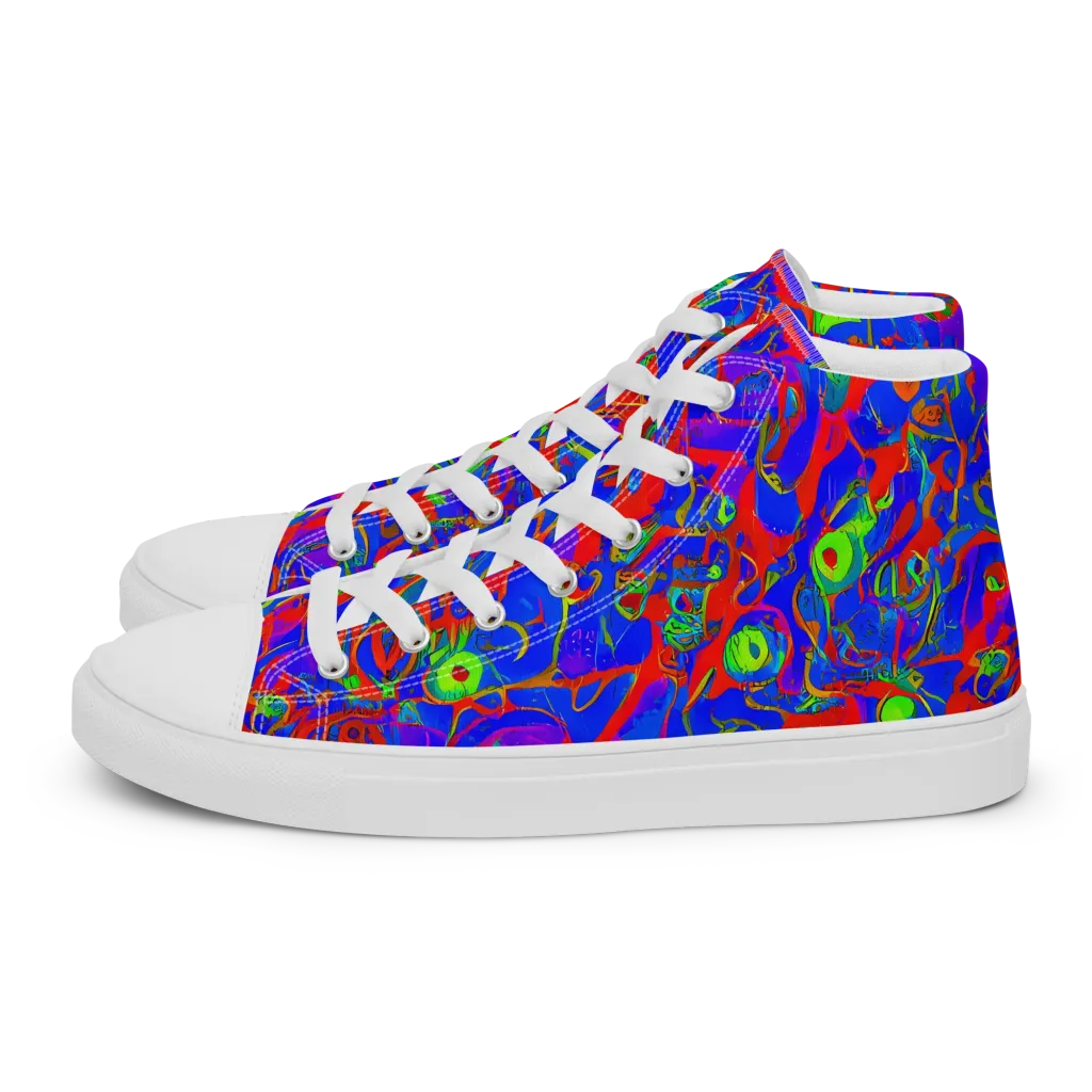 Color Collision on Women's High Top Canvas Shoes — Left