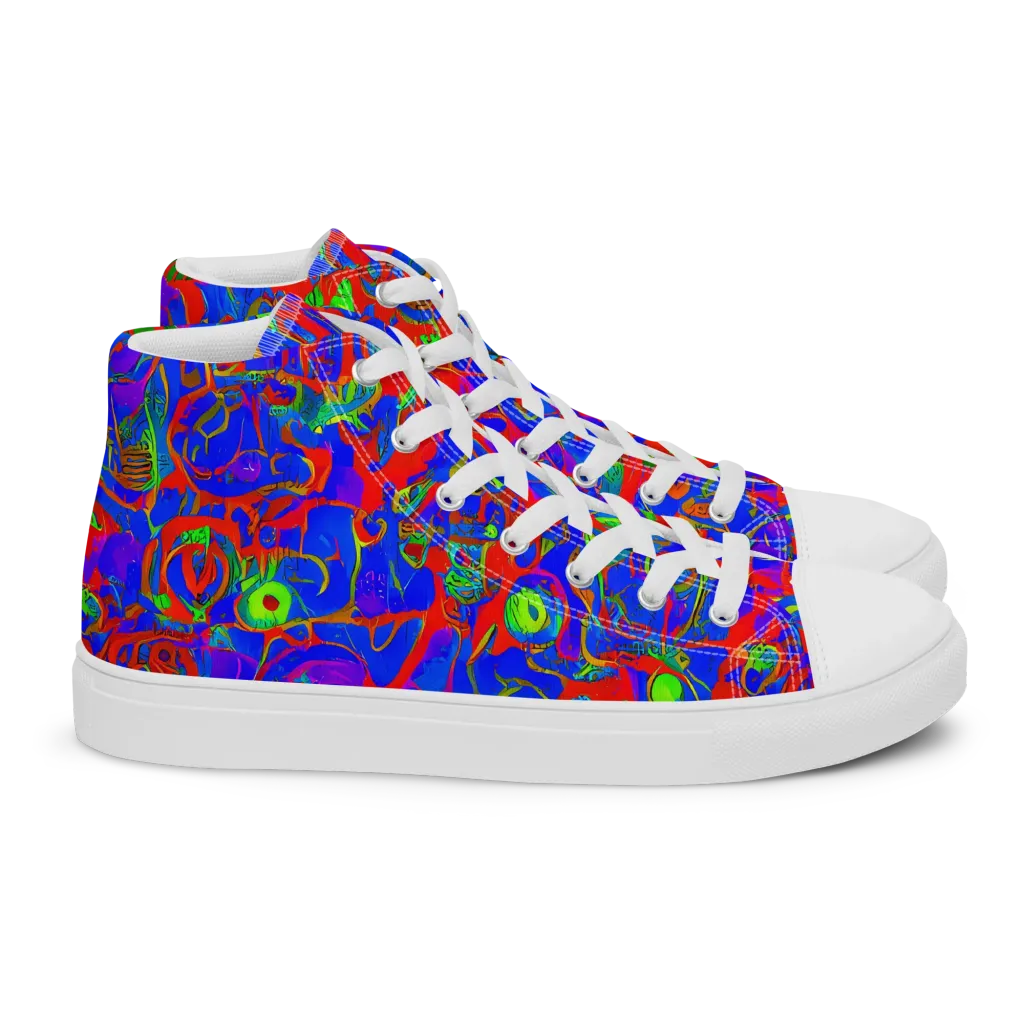 Color Collision on Women's High Top Canvas Shoes — Right