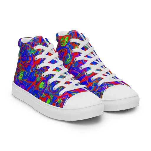 Color Collision on a Women's High Top Canvas Shoes