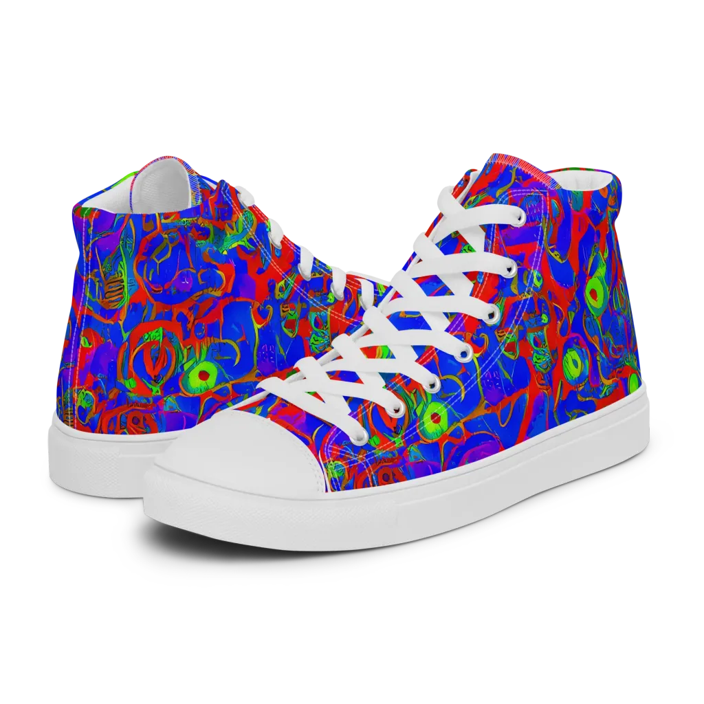 Color Collision on Women's High Top Canvas Shoes — Left