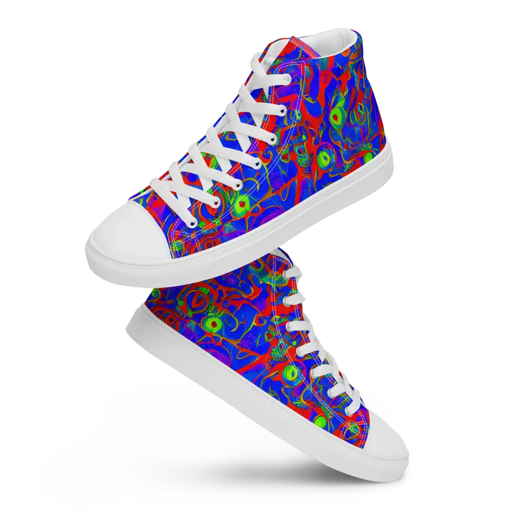 Color Collision on Women's High Top Canvas Shoes — Front