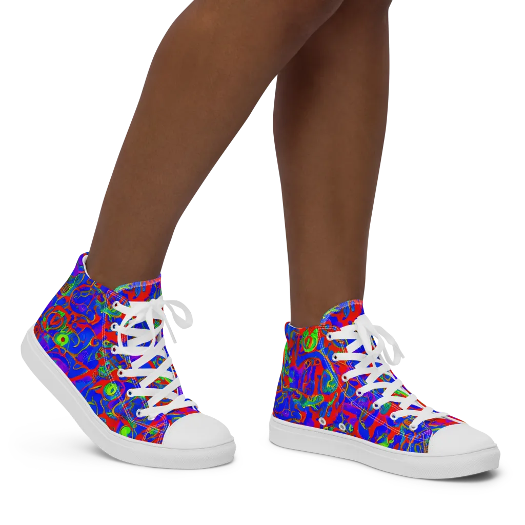 Color Collision on Women's High Top Canvas Shoes — Right