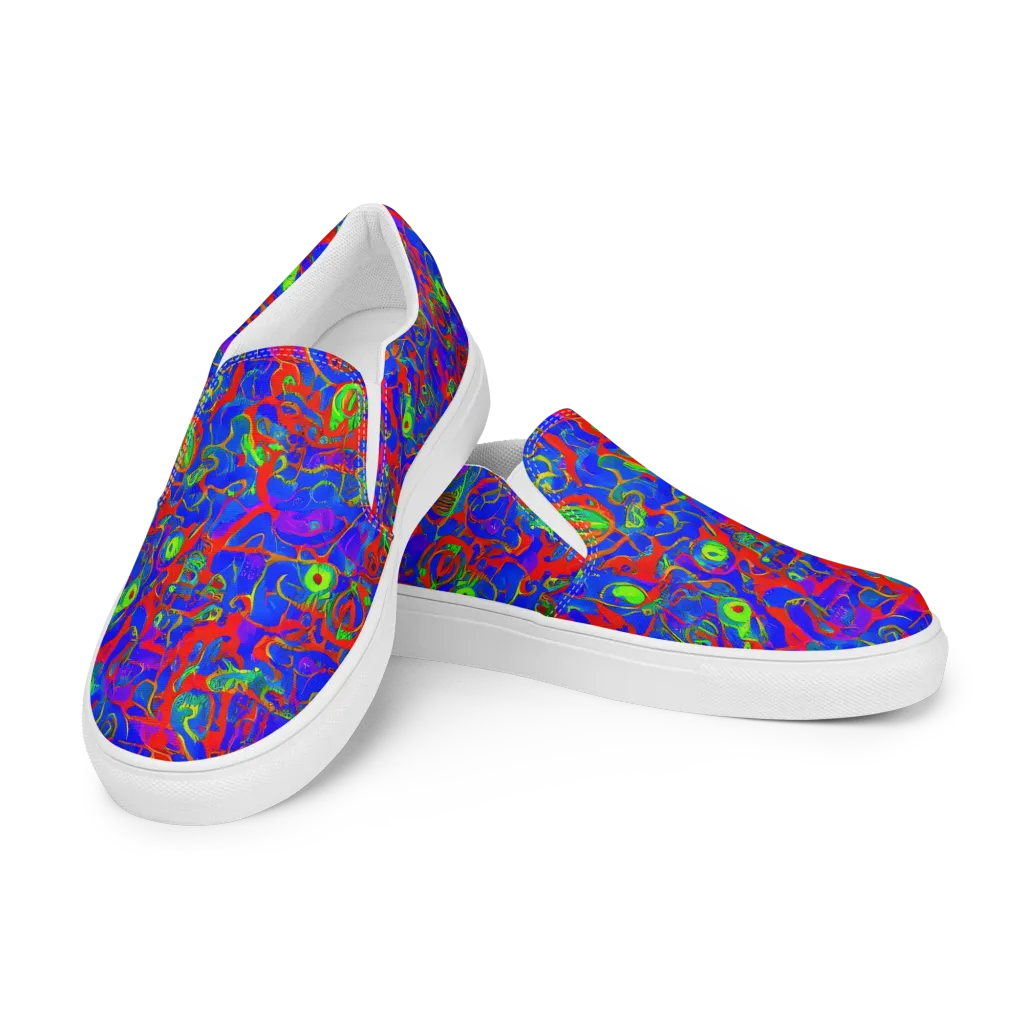 Color Collision on Men's Slip-On Canvas Shoes — Left Front